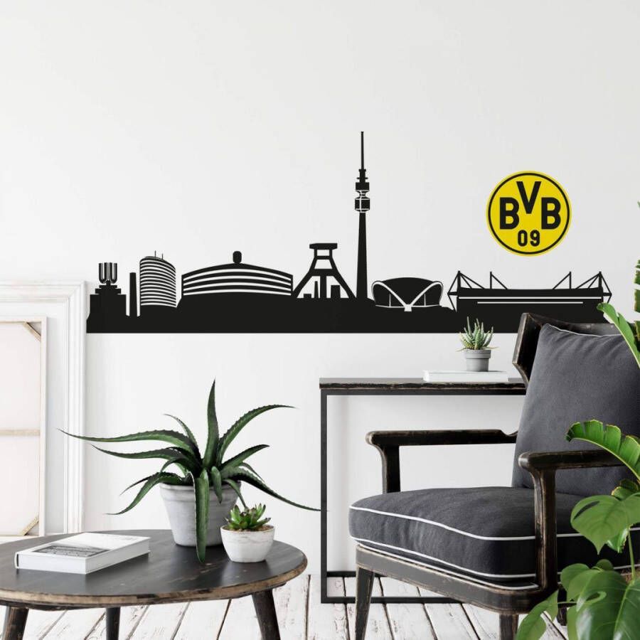 Wall-Art Wandfolie Voetbal Borussia Dortmund skyline met logo (1 stuk)