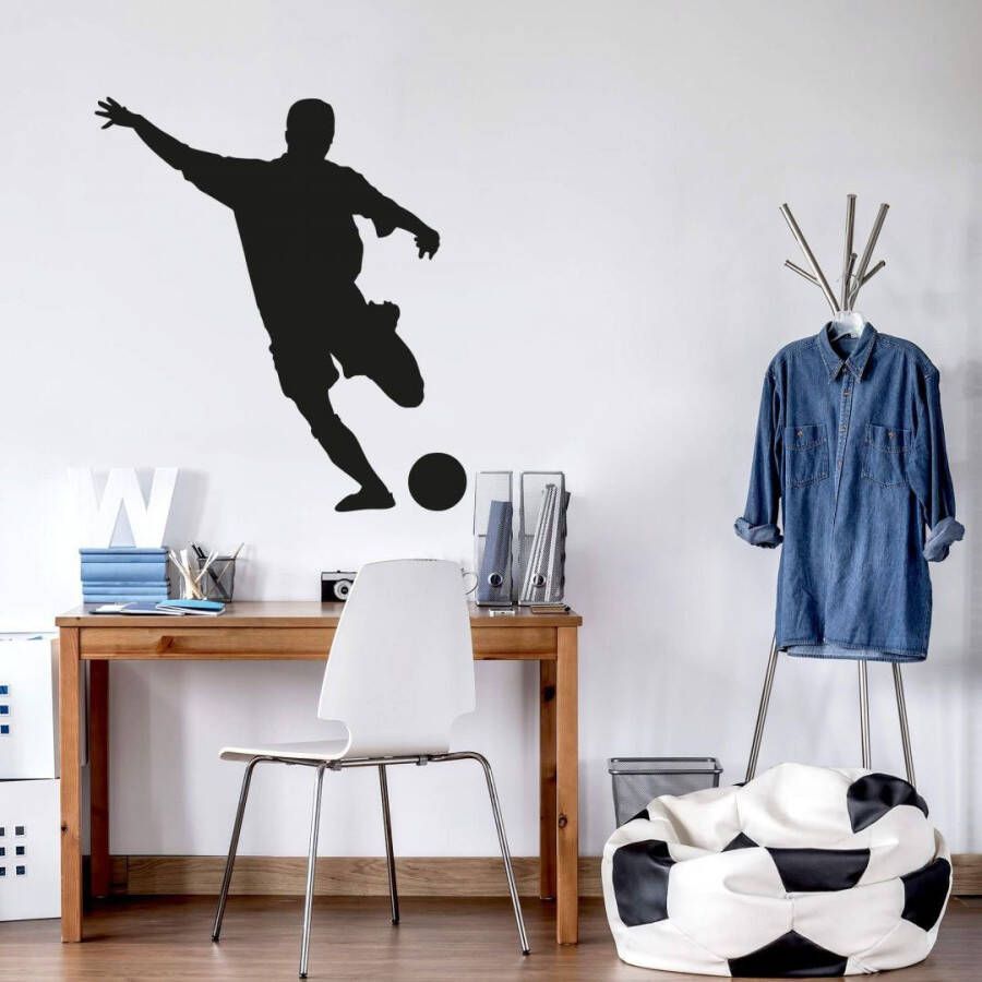 Wall-Art Wandfolie Voetbal sticker kick it! zelfklevend verwijderbaar (1 stuk)