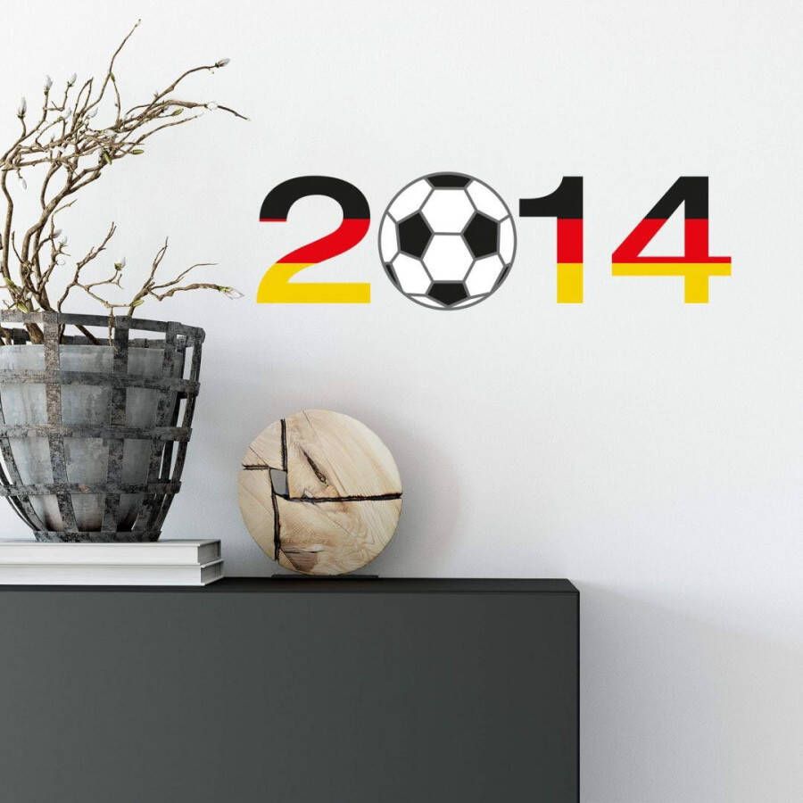 Wall-Art Wandfolie Voetbaldeco 2014 met voetbal (1 stuk)