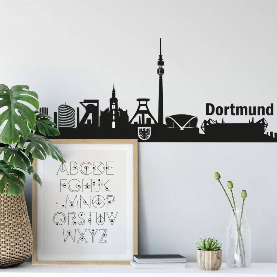 Wall-Art Wandfolie XXL stad skyline Dortmund 90 cm (1 stuk)