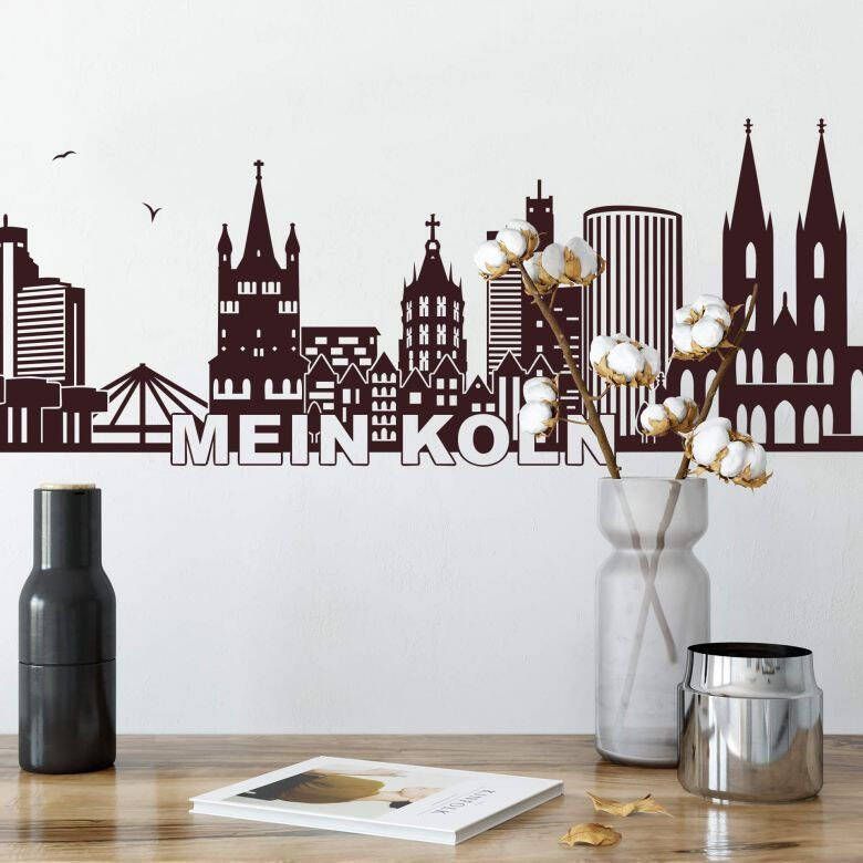 Wall-Art Wandfolie XXL stad skyline Keulen voetbal 120 cm (1 stuk)