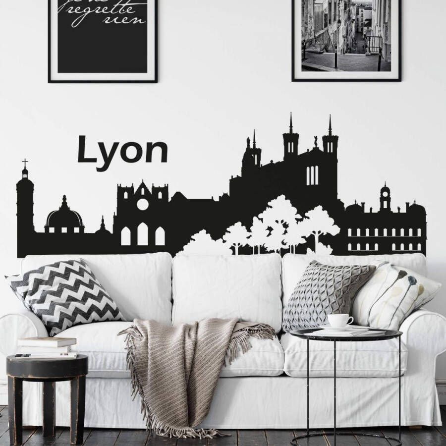 Wall-Art Wandfolie XXL stad skyline Lyon 120 cm (1 stuk)