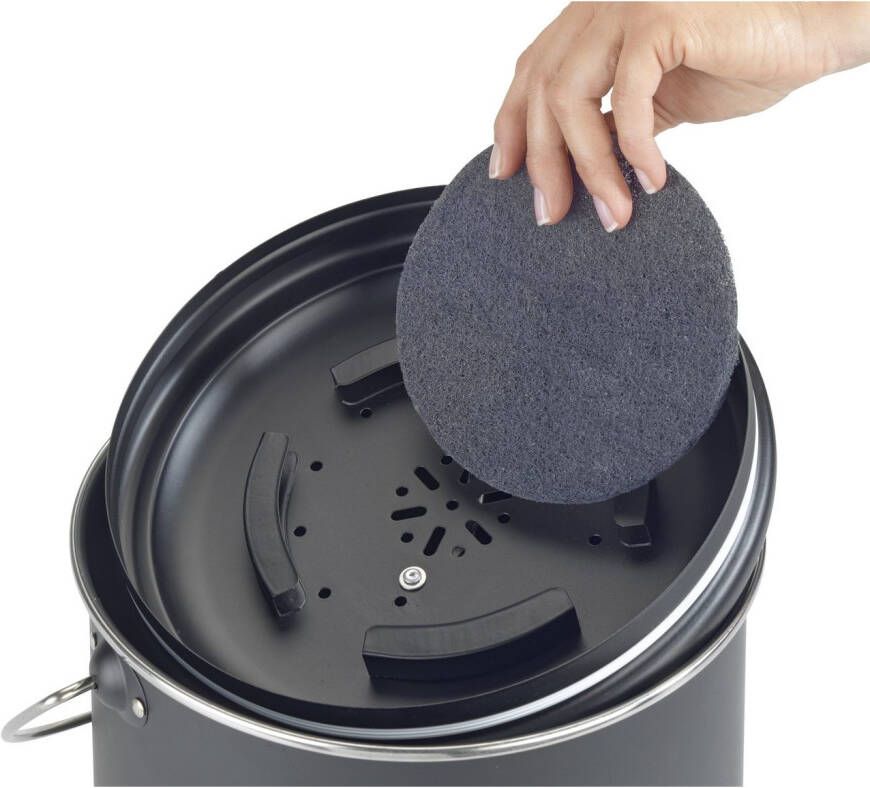 Wenko Bio-afvalbak Model Nero incl. 3 actieve koolfilters om te vervangen 6 liter metaal