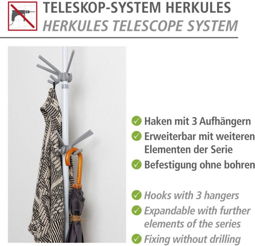 Wenko Kapstokhaken Model Herkules passend bij het hercules telescoopsysteem van (set 2 stuks)