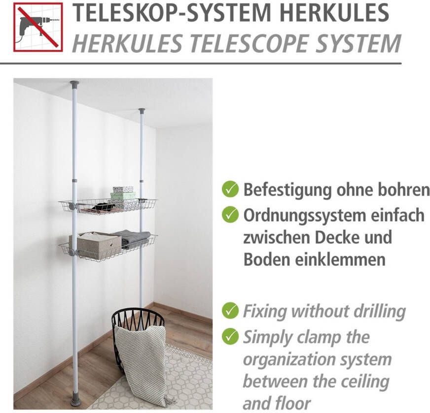 Wenko Organizer Herkules Draadmanden van staal uitbreiding voor het telescoop-systeem Herkules (set 2-delig)