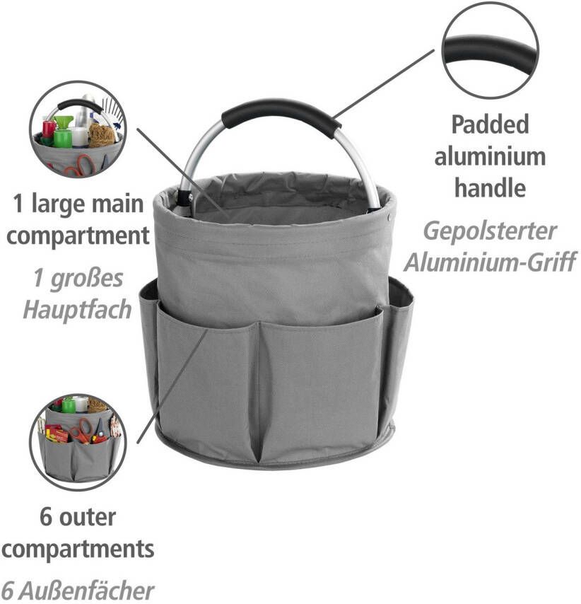 Wenko Organizer Universal-Reinigungs-Caddy Multifunctioneel mand met 6 buitenzakken ideaal voor huishouden tuin & kamperen