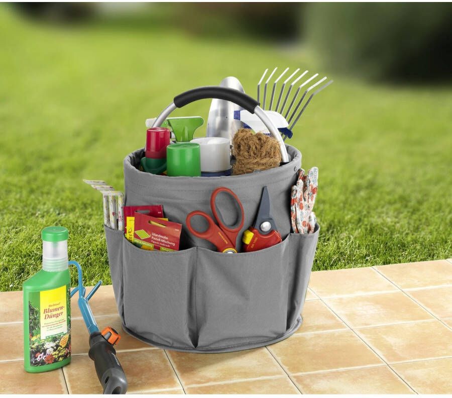 Wenko Organizer Universal-Reinigungs-Caddy Multifunctioneel mand met 6 buitenzakken ideaal voor huishouden tuin & kamperen
