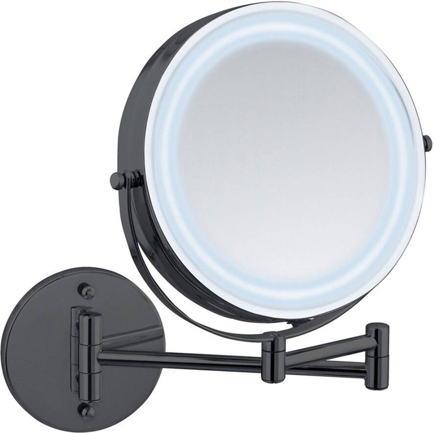 Wenko Wandspiegel Power-Loc LED model Lumi Cosmetic mirror met verlichting 5x vergroting zonder boren