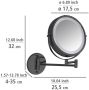 Wenko Wandspiegel Power-Loc LED model Lumi Cosmetic mirror met verlichting 5x vergroting zonder boren - Thumbnail 7