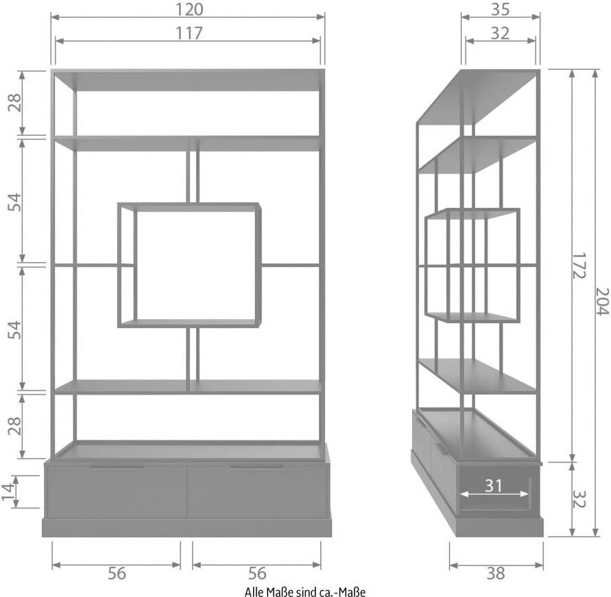 WOOOD Wandplank Fons H 204 cm x B 120 cm x D 35 cm