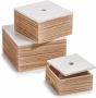 Zeller Present Opbergbox set van 3 hout wit naturel - Thumbnail 2