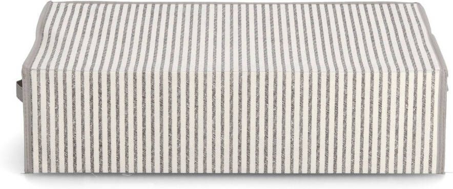 Zeller Present Opbergbox Strepen Fleece beige