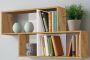 FMD Wandschap met 4 vakken antiek-eikenkleurig en glanzend wit - Thumbnail 2