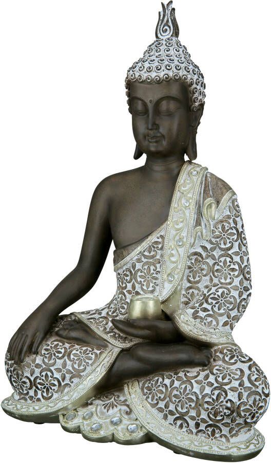 GILDE Boeddhabeeld Boeddha Mangala bruin wit (1 stuk)