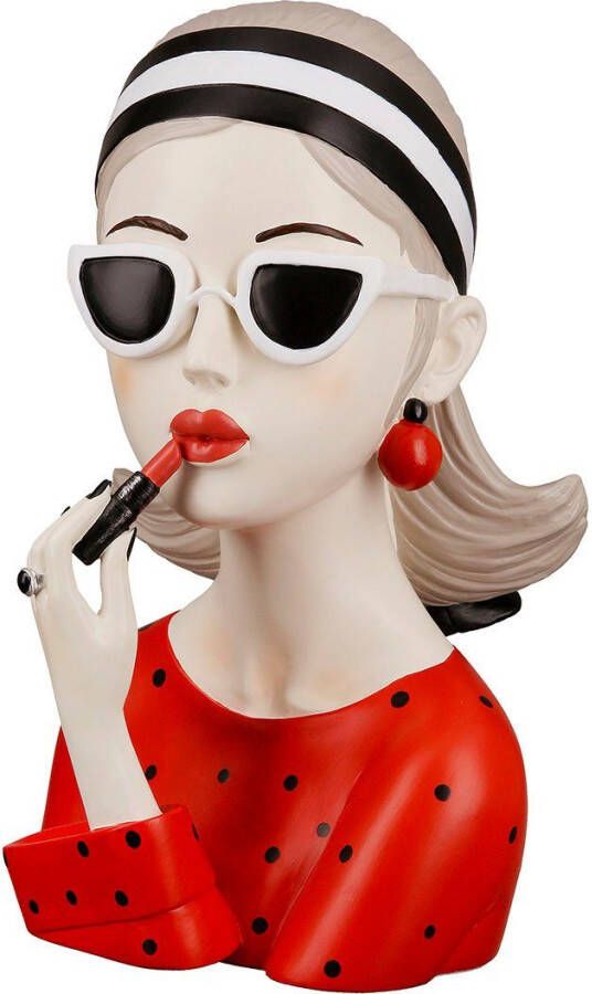 GILDE Decoratief figuur Figur Lady mit rotem Lippenstift (1 stuk)