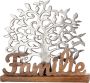 GILDE Decoratief figuur Levensboom familie naturel zilver Decoratief object hoogte 51 cm met een opschrift van metaal & hout woonkamer (1 stuk) - Thumbnail 1