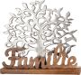 GILDE Decoratief figuur Levensboom familie zilver Decoratief object hoogte 41 cm met een opschrift van metaal & hout woonkamer (1 stuk) - Thumbnail 1