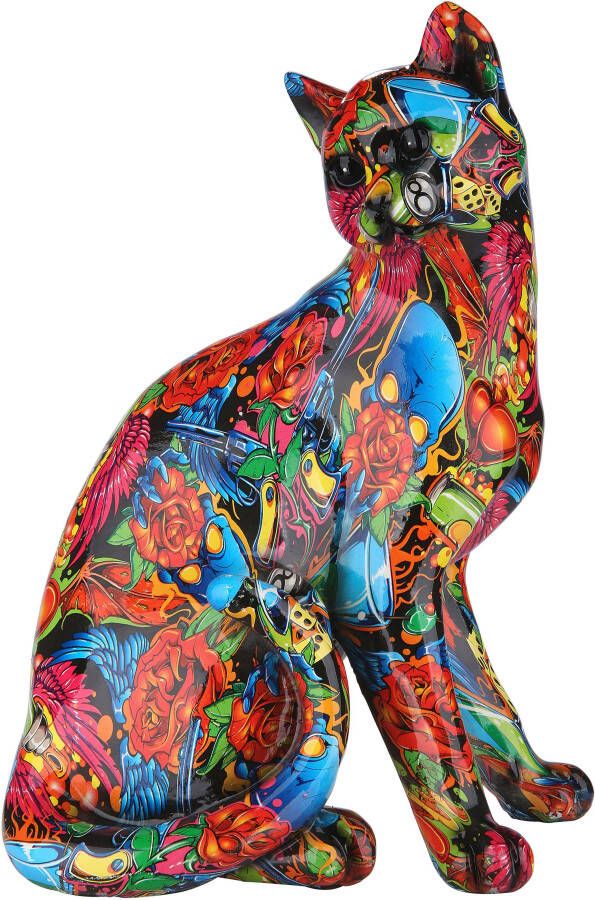 GILDE Decoratief figuur popart kat Decoratief object dierfiguur hoogte 29 cm woonkamer (1 stuk)