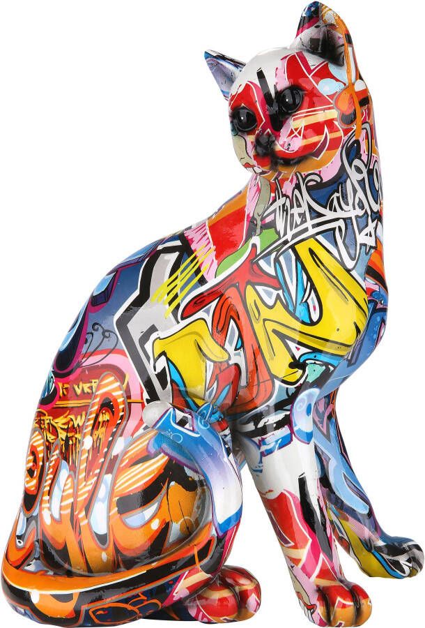 GILDE Decoratief figuur popart kat Decoratief object dierfiguur hoogte 29 cm woonkamer (1 stuk)