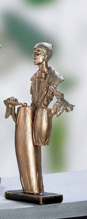 GILDE Decoratief figuur Sculptuur Trommelspeler (1 stuk)