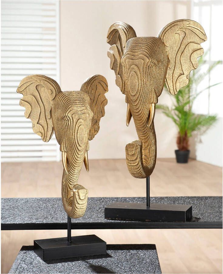 GILDE Dierfiguur Beeldhouwwerk "Olifant" H. 46 cm (1 stuk)