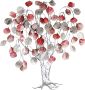 GILDE Sierobject voor aan de wand Wandreliëf Love Tree roodtinten zilver (1 stuk) - Thumbnail 1