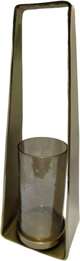 GILDE Windlicht Kaarsenhouder Trento 1-vlamig van aluminium en glas breedte ca. 20 cm (1 stuk)