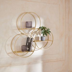 Guido Maria Kretschmer Home&Living Decoratief wandrek Acogedor Decoratief rek wanddecoratie van metaal bestaand uit drie ronde elementen (1 stuk)