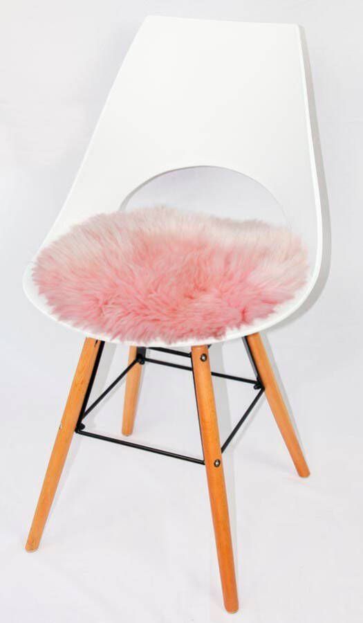 Heitmann Felle Stoelkussen Lamsvacht ronde zitkussen Ø 45 cm echt lamsvacht wasbaar ook als 2- of 4-delige set (1 stuk)