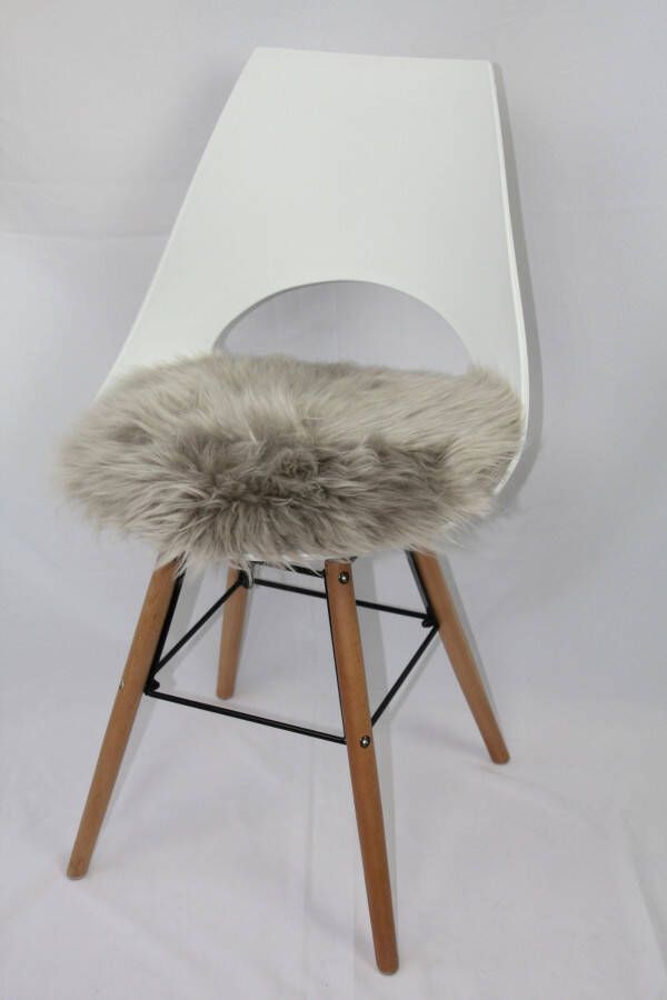 Heitmann Felle Stoelkussen Lamsvacht ronde zitkussen Ø 45 cm echt lamsvacht wasbaar ook als 2- of 4-delige set (1 stuk)