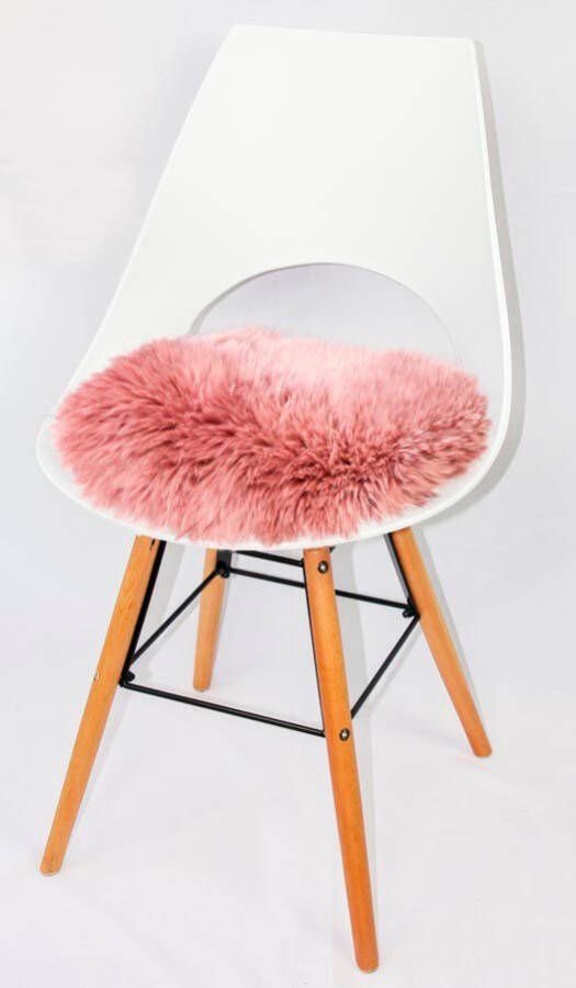 Heitmann Felle Stoelkussen Lamsvacht ronde zitkussen Ø 45 cm echt lamsvacht wasbaar ook als 2- of 4-delige set (1 stuk)