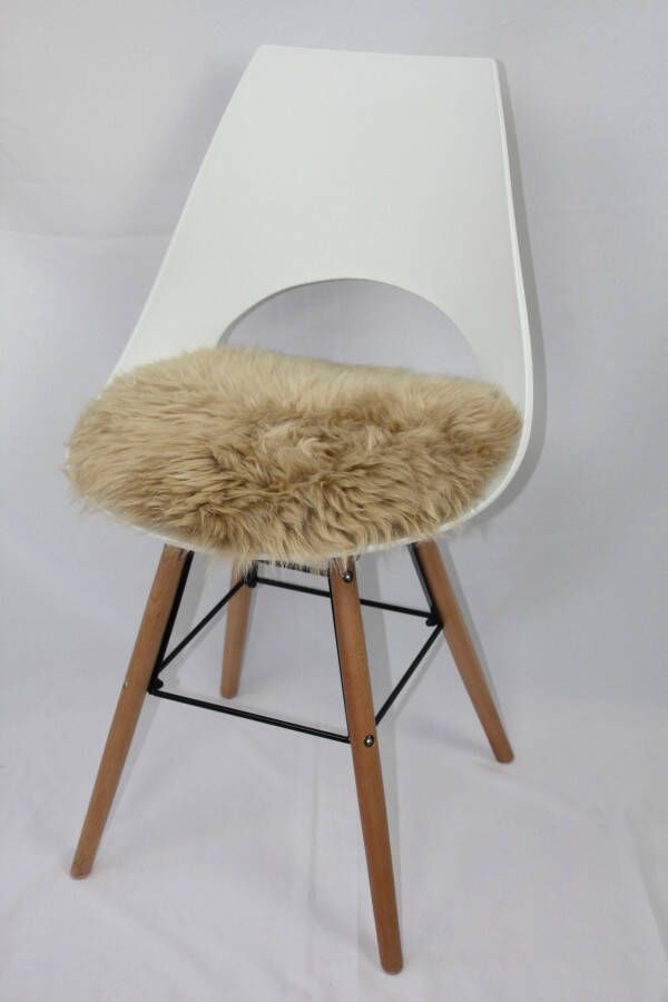 Heitmann Felle Stoelkussen Lamsvacht ronde zitkussen Ø 45 cm echt lamsvacht wasbaar ook als 2- of 4-delige set (1 stuk)