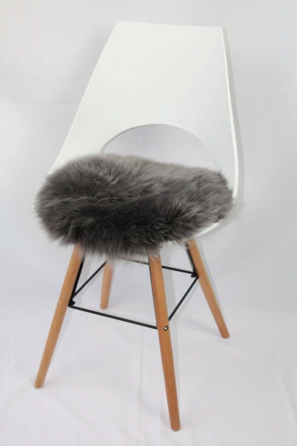 Heitmann Felle Stoelkussen Lamsvacht ronde zitkussen Ø 45 cm echt lamsvacht wasbaar ook als 2- of 4-delige set (1 stuk)