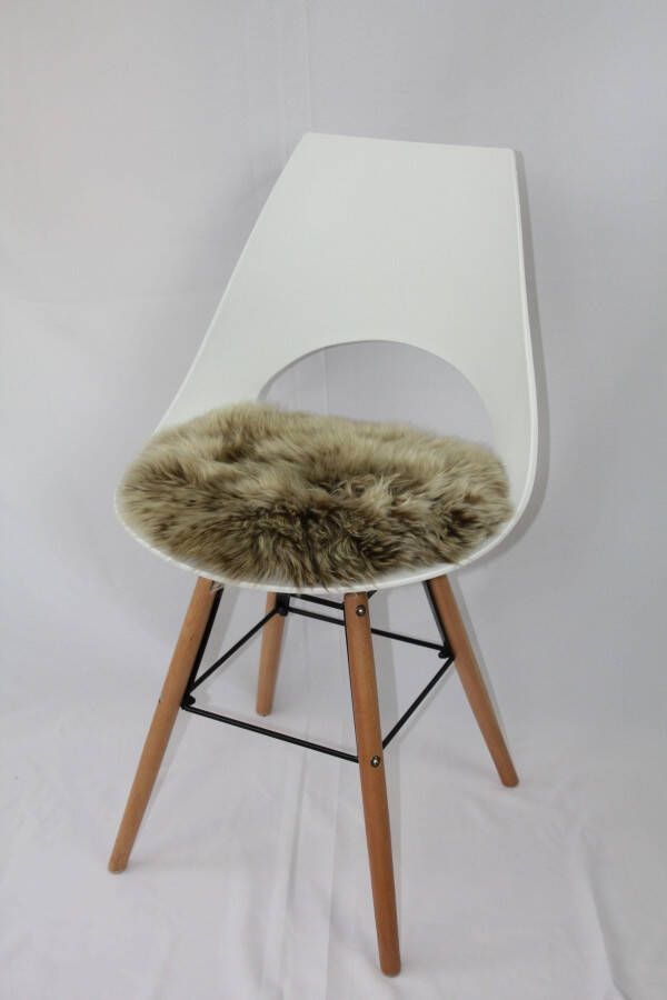 Heitmann Felle Stoelkussen Lamsvacht ronde zitkussen Ø 45 cm echt lamsvacht wasbaar ook als 2- of 4-delige set (1 stuk)