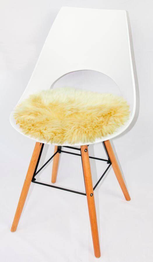 Heitmann Felle Stoelkussen Lamsvacht ronde zitkussen Ø 45 cm echt lamsvacht wasbaar ook als 2- of 4-delige set (1 stuk)