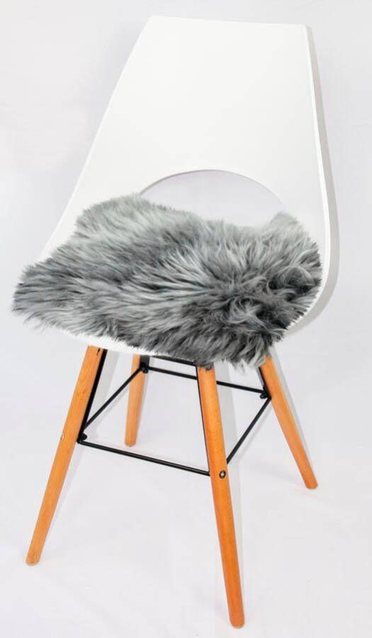 Heitmann Felle Stoelkussen Lamsvacht vierkante zitkussen 44x44 cm echt lamsvacht wasbaar ook als 2- of 4-delige set (1 stuk)