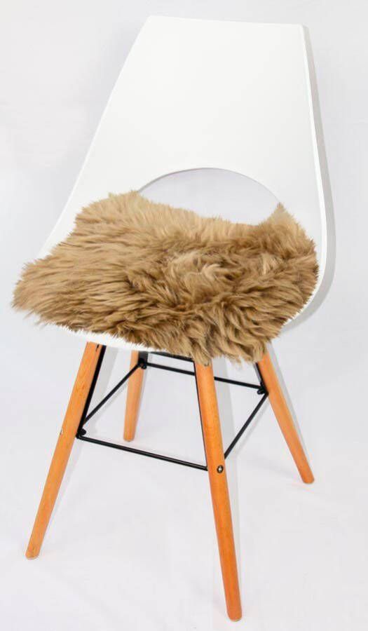 Heitmann Felle Stoelkussen Lamsvacht vierkante zitkussen 44x44 cm echt lamsvacht wasbaar ook als 2- of 4-delige set (1 stuk)