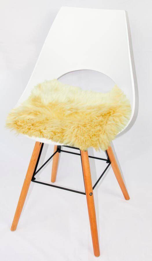 Heitmann Felle Stoelkussen Lamsvacht vierkante zitkussen 44x44 cm echt lamsvacht wasbaar ook als 2- of 4-delige set (1 stuk)