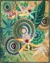 Hip Plaid Yissa Zeer zacht knuffeldeken 130x160 cm omkeerbaar mandala oker groen - Thumbnail 1