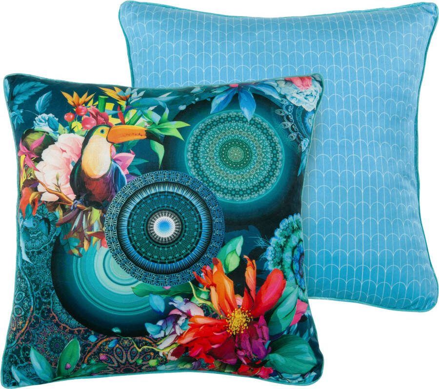 Hip Sierkussen Cailani Met vulling 1 stuk bies omkeeroptiek zacht mandala blauw (1 stuk)
