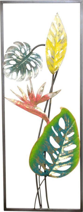 HOFMANN LIVING AND MORE Sierobject voor aan de wand Paradijsvogelplant Wanddecoratie van metaal motief blaadjes