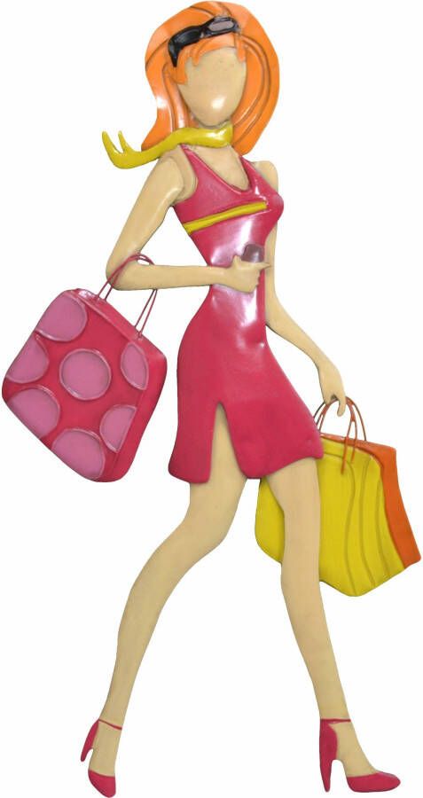 HOFMANN LIVING AND MORE Sierobject voor aan de wand Shopping 2 Wanddecoratie van metaal