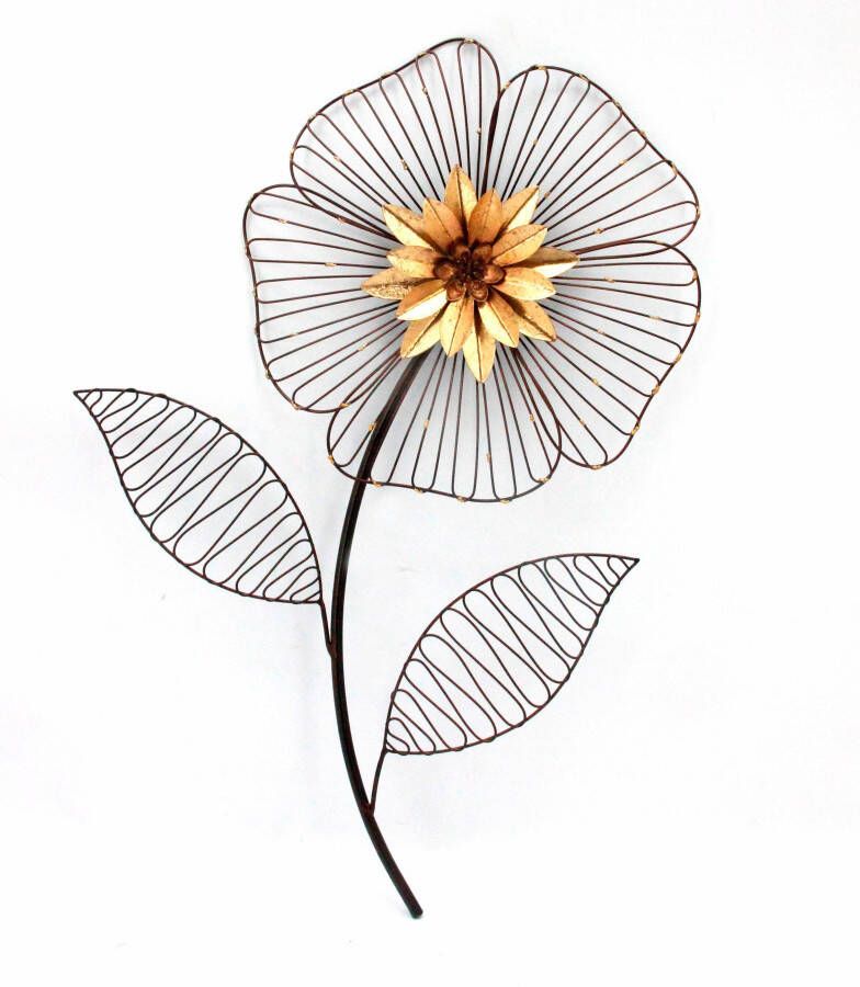 HOFMANN LIVING AND MORE Sierobject voor aan de wand Wanddecoratie bloem Wanddecoratie van metaal