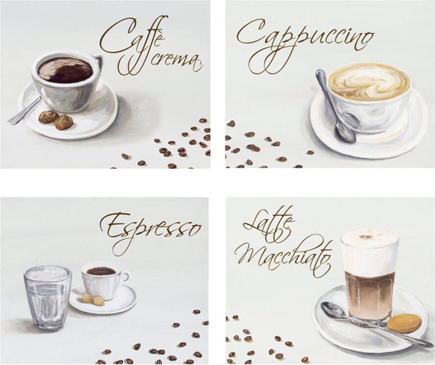 Home affaire Artprint Koffie 4-delig ieder 29 23 cm (set)