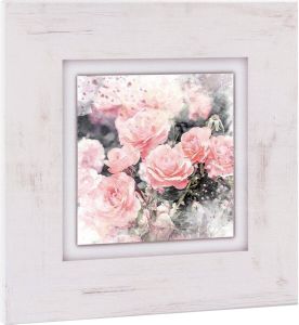 Home affaire Artprint op hout Wilde rozen 40 40 cm