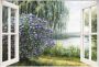 Home affaire Artprint op linnen Heins A.: Hortensia's aan het meer - Thumbnail 1