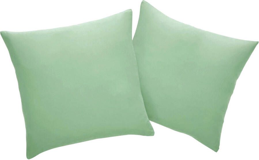 Home affaire Sierkussen Parry Microfaser set van 2 unikleur kussenovertrekken zonder vulling met ritssluiting (combi-set 2 stuks)