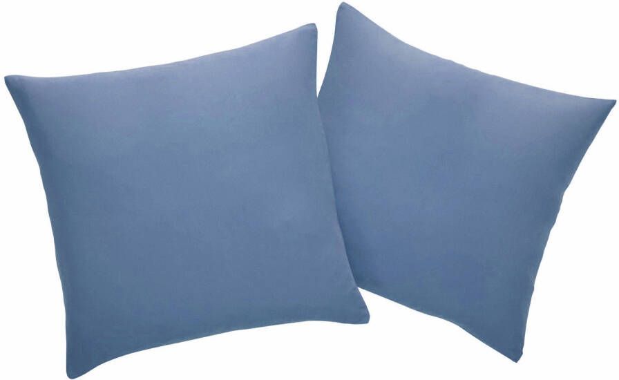 Home affaire Sierkussen Parry Microfaser set van 2 unikleur kussenovertrekken zonder vulling met ritssluiting (combi-set 2 stuks)