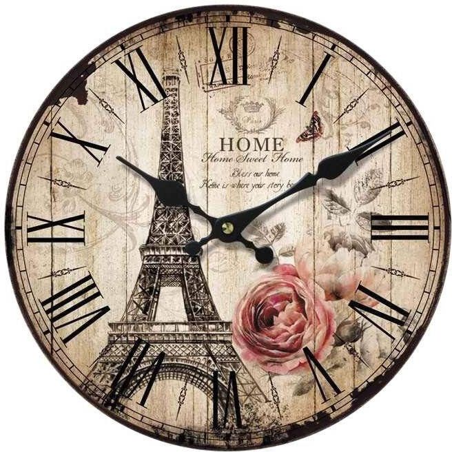 Home affaire Wandklok "Eiffeltoren" romeinse cijfers 34 cm (1-delig)