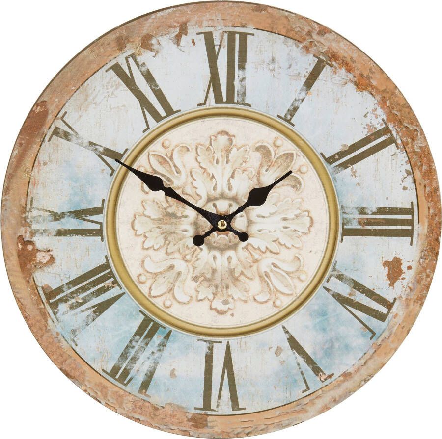 Home affaire Wandklok "Romance" romeinse cijfers rond ø 34 cm vintage-look (1-delig)